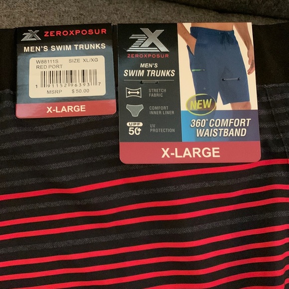Red and black swim trunks w drawstring and mesh lining szXL - Picture 4 of 7